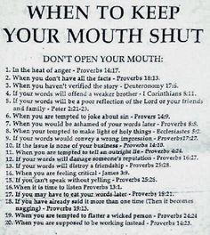 a sign that says when to keep your mouth shut don't open your mouth