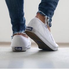 Keds Champion Canvas Originals | Keds Keds Outfits, White Keds, Keds Style, Keds Champion, Socks And Heels, Keds Shoes, Swim Caps, Keds, White Sneaker