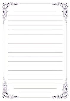 a blank lined paper with an ornate border