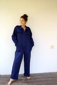 Workwear Coveralls Vintage 70s Blue Jumpsuit Dungarees | Etsy Blue Utility Jumpsuits And Rompers With Relaxed Fit, Blue Utility Jumpsuit With Relaxed Fit, Blue Relaxed Fit Utility Jumpsuits And Rompers, Blue Relaxed Fit Utility Jumpsuit Or Romper, Retro Workwear Jumpsuits And Rompers, Retro Style Workwear Overalls And Rompers, Blue Utility Jumpsuits With Side Pockets, Blue Utility Jumpsuits And Rompers With Side Pockets, Fitted Blue Jumpsuit With Side Pockets