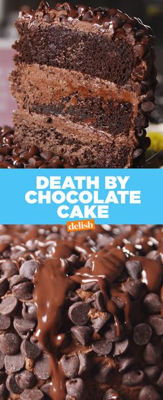 Death By Chocolate Cake will be gone in SECONDS. Get the recipe at Delish.com. Chocolate Cake Video, S'mores, Cupcake Cake, Cake Chocolate, Chocolate Cake Recipe, Cake Cake, Chocolate Desserts, Clean Eating Snacks, Chocolate Recipes