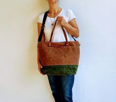 Commuter Essentials, Messenger Tote Bag, Waxed Canvas Tote Bag, Favorite Handbags, Everyday Chic, Large Tote Bag, Waxed Cotton, Canvas Tote Bag