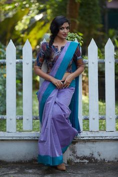 Contrast Blouse Designs Latest, Kaithari Saree, Blouse Styling