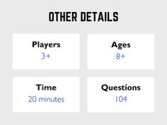 four different types of numbers with the words other details