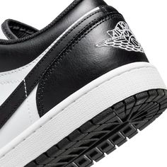 Inspired by the original that debuted in 1985, the Air Jordan 1 Low offers a clean, classic look that's familiar yet always fresh. With an iconic design that pairs perfectly with any 'fit, these kicks ensure you'll always be on point. Encapsulated Air-Sole unit provides lightweight cushioning. Genuine leather in the upper offers durability and a premium look. Solid rubber outsole enhances traction on a variety of surfaces. Jordan 1 Low Women, Panda Outfit, Air Jordan 1 Low White, Jordan 1 Low White, Jordan Sneaker, Jordan Model, I Love My Daughter, Jumpman Logo, Womens Air Jordans