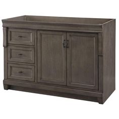 an image of a bathroom vanity with two drawers and one door on the right side