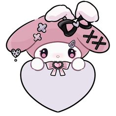 an animal with a pink hat on it's head and crossbones around its neck