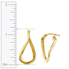 Teardrop Hoop Earrings, Shape And Form, Gold Hoop, Gold Hoop Earrings, Fashion Earrings, Hoop Earrings, In Italy, Twist, Yellow Gold