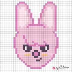 a pink pixellated bunny with big ears