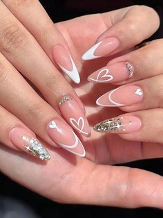 Multicolor  Collar  ABS Geometric 3D Nails Embellished   Nail,Hand & Foot Care Short Press On Nails, February Nails, Nagel Tips, Video Tiktok, Nail Forms, Photography Lifestyle, Stick On Nails, Nail Art Hacks, False Nail