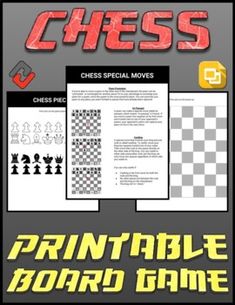 the chess board game is shown with instructions on how to play it and how to use it