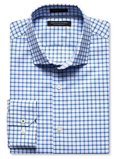 Camden-Fit Windowpane 120s Supima Cotton Shirt Fitted Cotton Dress Shirt For Daywear, Fitted Dress Shirt For Daywear In Spring, Luxurious Dresses, Work Suits, American Southwest, Supima Cotton, Modern Outfits, Check Shirt, Shoe Style