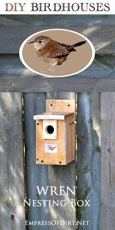 a birdhouse with the words diy birdhouses written on it's side