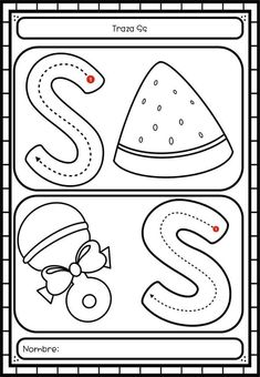 letter s worksheet for preschool to print and color with the letter s on it