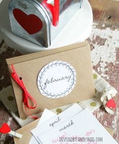 a close up of a mailbox with valentine's day cards