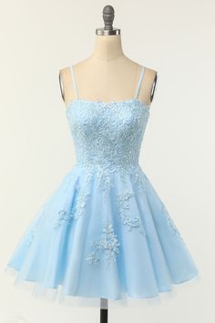 This super cute pastel blue short Cocktail Lace Prom Semi Formal Dress offers an gorgeous look with its lace accents, making it an ideal choice for a special night out. Bra padding Adjustable Corset Back Dry clean Customization possible. This dress is made to order and turn around time is around 4-6 weeks. If you need rush service or customizations, please contact us prior to placing your order. Standard size orders, please refer to our size chart. Custom-size dresses will be made based on the measurements provided. The measurement form will be emailed to you after you place your order. Short Strapless Prom Dresses, Vestidos Pin Up, Prom Dress Short Lace, Custom Made Prom Dress, Short Graduation Dresses, Dama Dresses, Mini Homecoming Dresses, Light Blue Dress, Blue Homecoming Dresses