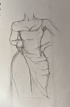 a drawing of a woman in a dress