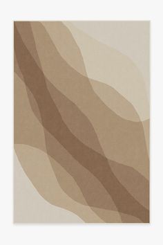 an abstract beige and brown painting with wavy lines