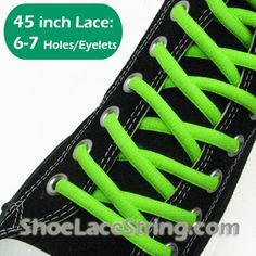 1 unit includes *1 pairs* of *45 INCH* Neon Green Oval Shoe Laces Main Color: Neon Green Sub Color: n/a Basic Oval Shape shoe laces Compatible with athletic and casual shoes Style: Plain Length: 45 inch: Good for 6-7 pair eyelets/holes Green Flats Shoes, Bright Sneakers, Black Nike Sneakers, Green Flats, Pink Converse, Mens Dress Socks, Black Combat Boots, Orange Shoes, Lace Sneakers