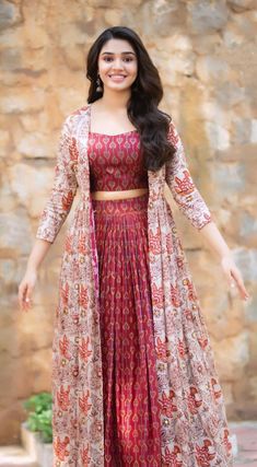 Krithi Shetty, Long Skirt And Top, Simple Frock Design, Function Dresses, Long Frock Designs, Trendy Outfits Indian, Jean Outfit