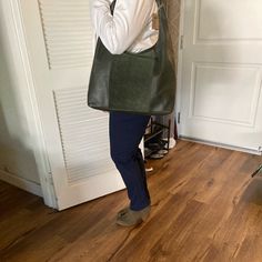 Genuine Leather Olive Green Hobo Style Tote Bag, Made In India, Never Used/Excellent Condition. Perfect For Fall, Winter, And The Holidays. Black Square Toe Boots, Gucci Hobo Bag, Leather Fringe Bag, Brown Crossbody Bag, Woven Handbags, Black Combat Boots, Brown Crossbody, Hobo Style, Brown Purses