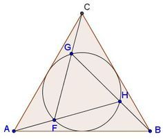 an image of a triangle with the letters g, f, and h in it