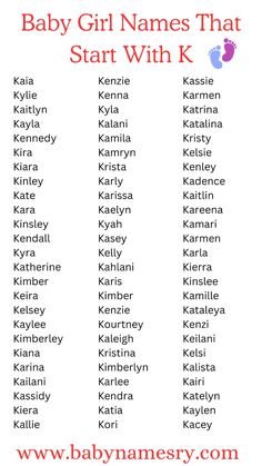 baby girl names that start with k