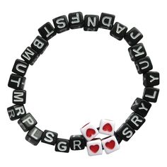 Purchase the Black Alphabet Square Cube Beads By Creatology™ at Michaels. Teach your little one's how to make friendship bracelets using these alphabet beads by Creatology. Teach your little one's how to make friendship bracelets using these alphabet beads by Creatology. This wonderful assortment of square cube beads is perfect to create jewelry, accessories and other kids' crafts. Team them with colorful beads and strands to make adorable accessories for dolls. Details: Black and white 0.25" (6 Black Beaded Bracelets With Letter Beads For Valentine's Day, Novelty Black Friendship Bracelets, Black Beaded Bracelet With Letter Beads For Valentine's Day, Playful Black Bracelets For Gift, Playful Black Bracelet For Gift, Playful Black Bracelets For Gifts, Black Beaded Bracelets With Heart Beads For Gifts, Black Beaded Bracelets With Heart Beads As Gift, Customizable Black Adjustable Beaded Bracelets