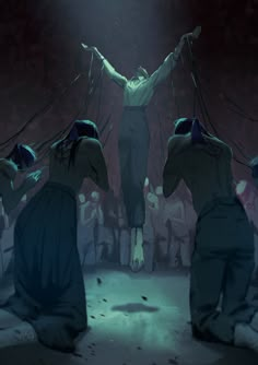 an animated image of jesus ascending from the cross with his arms stretched out and hands outstretched