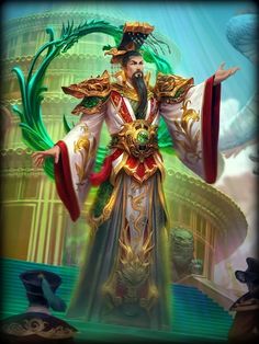 The Jade Emperor Helping The Needy, Jade Emperor, Fantasy Art Couples, Chinese Emperor, Mythical Creatures Fantasy, Japanese Warrior, Classic Cars Trucks Hot Rods, Fantasy Male