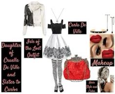 a collage of different outfits and accessories with black and white stripes on the bottom