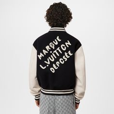 LOUIS VUITTON® - Signature Varsity Blouson - Black Racer Jackets, Givenchy Jacket, Cotton Jackets Women, Versace Jacket, Varsity Jacket Women, Shearling Jacket Women, Off White Jacket, Burberry T Shirt, Biker Jacket Men