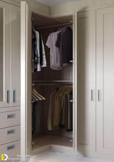 30 Amazing Corner Wardrobe Ideas | Engineering Discoveries Built In Wardrobe Designs, Clothing Armoire, Fitted Wardrobes Bedroom, Fitted Wardrobe