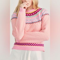 Loveshackfancy - Crawley Slim Pullover - Berry Smash Size Xs In Excellent Condition. Orange Pink, Pink Orange, Color Orange, Pink And Orange, Berry, Sweaters For Women, Orange, Pink, Women Shopping