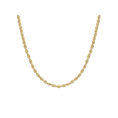 Crafted from 14k gold, and polished to a brilliant shine, this Jordan Blue rope chain necklace is a perfect complement to your favorite pendants. Crafted from 14k gold, and polished to a brilliant shine, this Jordan Blue rope chain necklace is a perfect complement to your favorite pendants. Nickel free Weight: 16in-3.5 grams, 18in-3.85 grams, 20in-4.15 grams, 22in-4.65 grams, 24in-4.85 grams Metal: 14k gold Chain width: 3.1 mm Packaging: velvety pouch Finish: polished Chain type: rope Size: 16". Jordan Blue, Free Weight, Gold Rope Chains, Rope Chain Necklace, Rope Chain, 10k Gold, Chain Lengths, Gold Finish, Gold Chain