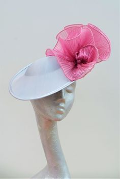 A Silver sinamay covered in Silk fascinator with dusky pink metallic pleated fabric attached to an Alice bandPlease note:- Handmade in the United Kingdom Pink Sinamay Fascinator For Church, Pink Sinamay Fascinator For Formal Occasions, Elegant Hats, Alice Band, Pink Metallic, Gray Silk, Dusky Pink, Pleated Fabric, Wedding Hats