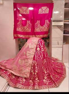 *wedding party, festival special Beautiful Lahenga* Pure  Banarasi Dolo silk langha & jari wark   & Jaipuri dai    dupatta pur Dola silk & *heavy banarsi blouse Designer product and designer work  Waist 44 Length 42 Dupatta size 2.50 mtr plus stitched with lining cotton linen Buy anyone lehenga matching necklace free Navratri Meenakari Dola Silk Sets, Raw Silk Choli With Dori Work For Traditional Ceremonies, Bollywood Style Dola Silk Lehenga With Meenakari, Bollywood Style Dola Silk Choli With Meenakari Details, Festive Art Silk Sharara With Meenakari, Bollywood Style Dola Silk Lehenga For Traditional Ceremonies, Dola Silk Saree Sets With Meenakari, Pink Dola Silk Chandbali Lehenga, Anarkali Raw Silk Choli With Meenakari