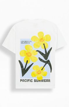 Pacific Sunwear Floral T-Shirt Pacsun Mens, Pacific Sunwear, Trending Graphic Tees, Kids Tee Shirts, Men's Graphic Tees, 80s Shirts, Sunflower Shirt, Custom Ink, Retro Brand