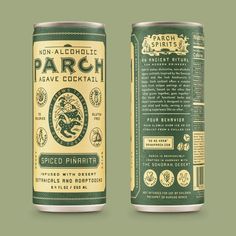 two cans of beer with labels on them