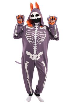 Halloween Loungewear, Onesie Pajamas Women, Onesie Pajama, Pajama Women, Cat Onesie, Cartoon Skull, White Spandex, Printed Yoga Pants, Onesie Pajamas