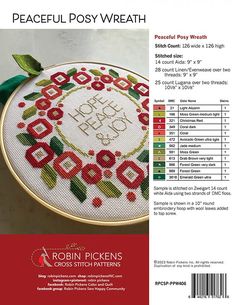 the cross stitch pattern has been designed to look like it is on display