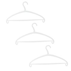 three white hangers on a white background