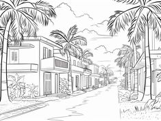 illustration of Dominican Republic: adult coloring adventure Tropical Nature, Coloring Page For Adults, Caribbean Beaches, The Dominican Republic, Dominican Republic