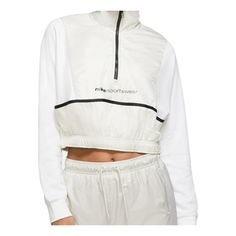 Nike Sportswear Women's White Hoodie Short Hoodie, Zipper Cardigan, Hoodie White, Cardigan Tops, Nike Sportswear, White Light, Quarter Zip, Zipper, Nike