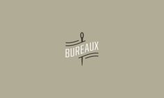 the logo for bureaux is shown in white on a gray background with black lettering