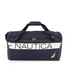 The Nautica duffel has the perfect multi-functional design, use it as a sports bag, gym bag or weekend trip bag. Just a duffel that's just the way you want it, there are no weird pockets or complicated compartments to limit you. You can pack as much as you want and in any way to fit your needs. Sporty Rectangular Luggage For Weekend Trips, Navy Sporty Rectangular Bag, Navy Rectangular Sporty Bag, Sporty Navy Rectangular Bag, Sporty Bags With Zipper Closure For Weekend Trips, Sporty Rectangular Bag For Overnight Trips, Sporty Bag For Weekend Trips, Sporty Rectangular Luggage For Overnight Trips, Navy Sporty Bag With Zipper Closure