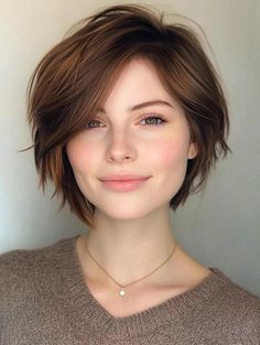 Short Bob Round Face, Interview Hairstyles For Long Hair, Short Hair Plus Size, Feminine Short Hair, Choppy Bobs, Interview Hairstyles, Short Hairstyles For Round Faces, Best Short Hairstyles, Short Dark Hair