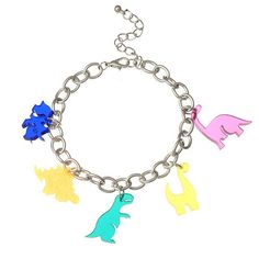 Length: 22 cm/8.6 in Dino Bracelet, Dino Design, Dinosaur Jewelry, Dinosaur Pendant, Egirl Fashion, Dinosaur Necklace, Animal Bracelet, Wrist Jewelry, Kawaii Accessories