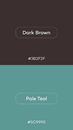 the dark brown and pale teal color scheme is shown in three different colors, each with