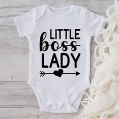 Little Boss Lady-Funny Onesie-Best Gift For Babies-Adorable Baby Clothes-Clothes For Baby Girl-Best Gift For Papa-Best Gift For Mama-Cute Onesie HOW TO ORDER: 1) Choose onesie2) Select design color if applicable3) Enter customization in “Add" your personalization” field4) ADD TO CART5) Select from our shipping class optionsONESIE SIZES0-3 Months :: 21-24 in. / 6-12 Ibs.3-6 Months :: 24-26 in. / 12-16 Ibs.6-9 Months :: 26-28 in. / 16-20 Ibs.12 Months :: 28-30 in. / 20-24 Ibs.PERSONALIZATIONIF the Funny Onesie, Cricut Baby, Funny Onesies, Newborn Onesies, Future Children, Cotton Pyjamas, Adorable Baby, Baby Grows